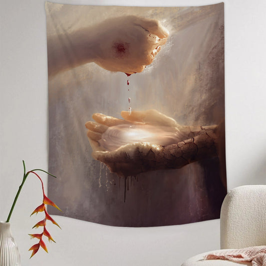 Sanctified Tapestry - Jesus Picture - Religious Tapestry - Christian Tapestry Wall Hangings