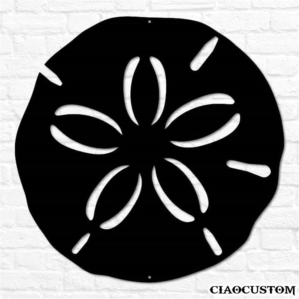 Sand Dollar Metal Sign - Decorative Metal Wall Art - Metal Signs Outdoor