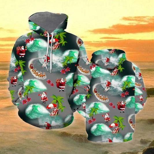 Santa Beach Mery Christmas All Over Print 3D Hoodie For Men And Women, Christmas Gift, Warm Winter Clothes, Best Outfit Christmas