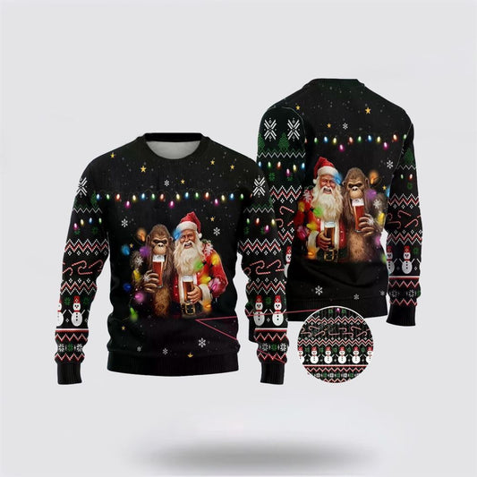 Santa Beer Christmass Ugly Christmas Sweater For Men And Women, Best Gift For Christmas, The Beautiful Winter Christmas Outfit