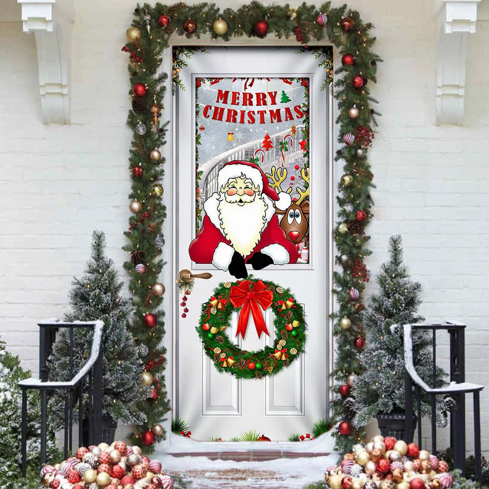 Santa Claus Door Cover - Christmas Door Cover - Christmas Outdoor Decoration