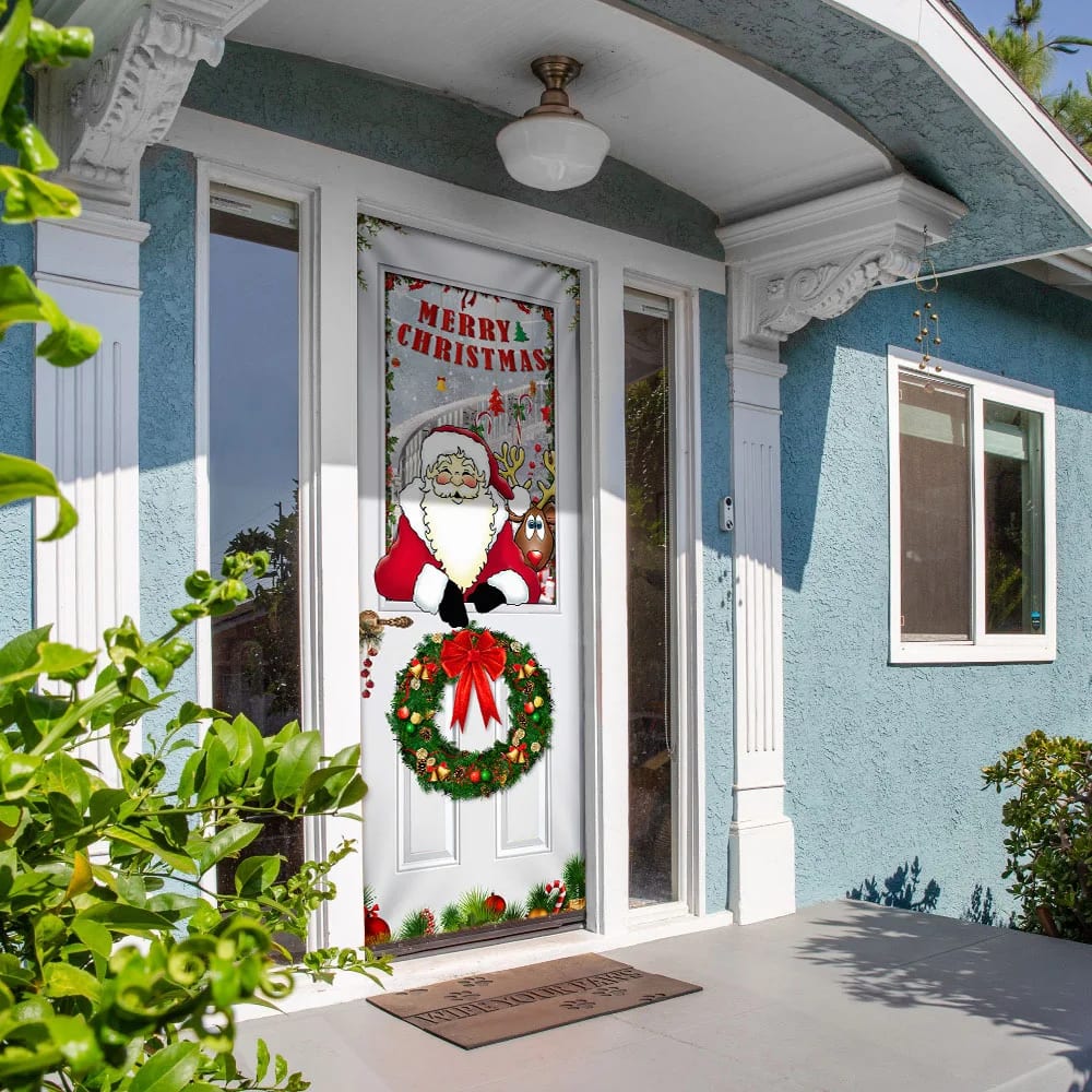 Santa Claus Door Cover - Christmas Door Cover - Christmas Outdoor Decoration