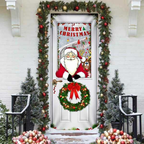 Santa Claus Door Cover - Christmas Door Cover - Christmas Outdoor Decoration