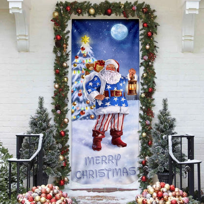 Santa Claus Door Cover - Merry Christmas Door Cover - Christmas Door Cover - Christmas Outdoor Decoration