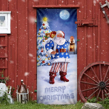Santa Claus Door Cover - Merry Christmas Door Cover - Christmas Door Cover - Christmas Outdoor Decoration