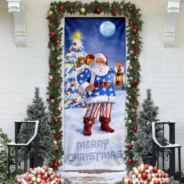 Santa Claus Door Cover - Merry Christmas Door Cover - Christmas Door Cover - Christmas Outdoor Decoration
