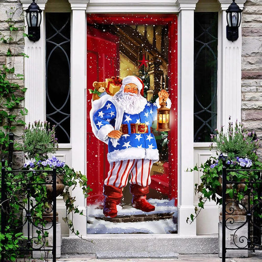 Santa Claus Will Visit You At Home This Christmas Door Cover - Christmas Door Cover - Christmas Outdoor Decoration