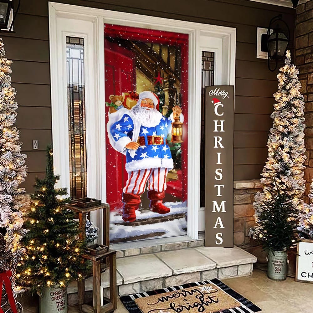 Santa Claus Will Visit You At Home This Christmas Door Cover - Christmas Door Cover - Christmas Outdoor Decoration