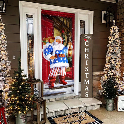 Santa Claus Will Visit You At Home This Christmas Door Cover - Christmas Door Cover - Christmas Outdoor Decoration