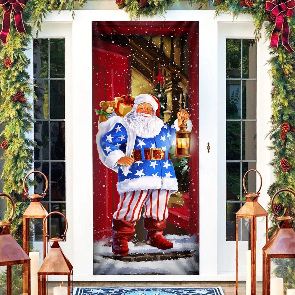 Santa Claus Will Visit You At Home This Christmas Door Cover - Christmas Door Cover - Christmas Outdoor Decoration