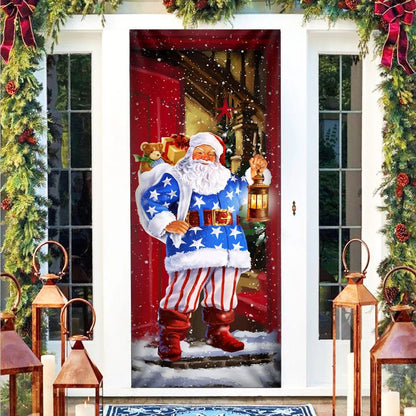 Santa Claus Will Visit You At Home This Christmas Door Cover - Christmas Door Cover - Christmas Outdoor Decoration