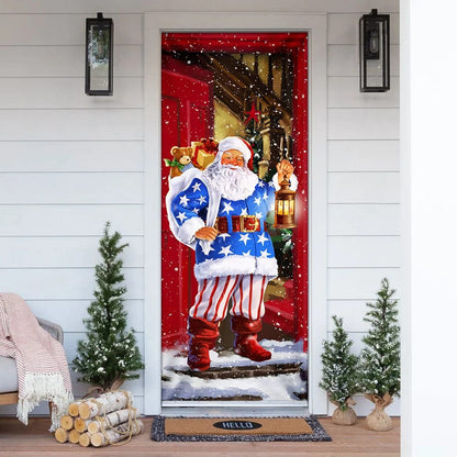 Santa Claus Will Visit You At Home This Christmas Door Cover - Christmas Door Cover - Christmas Outdoor Decoration