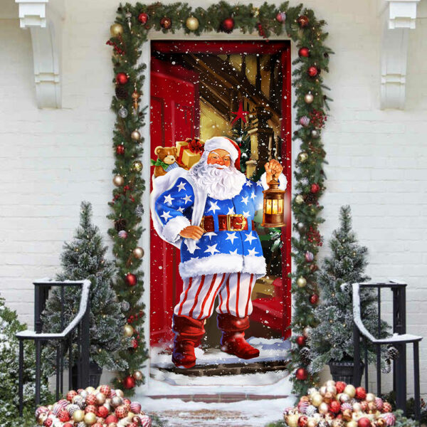 Santa Claus Will Visit You At Home This Christmas Door Cover - Christmas Door Cover - Christmas Outdoor Decoration