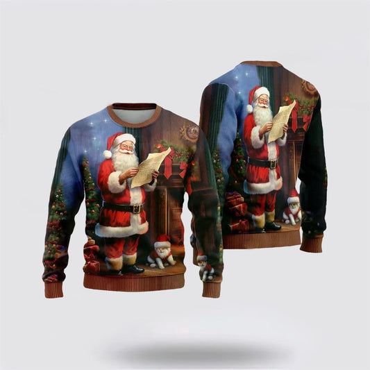 Santa Wishes Lists Ugly Christmas Sweater For Men And Women, Best Gift For Christmas, The Beautiful Winter Christmas Outfit