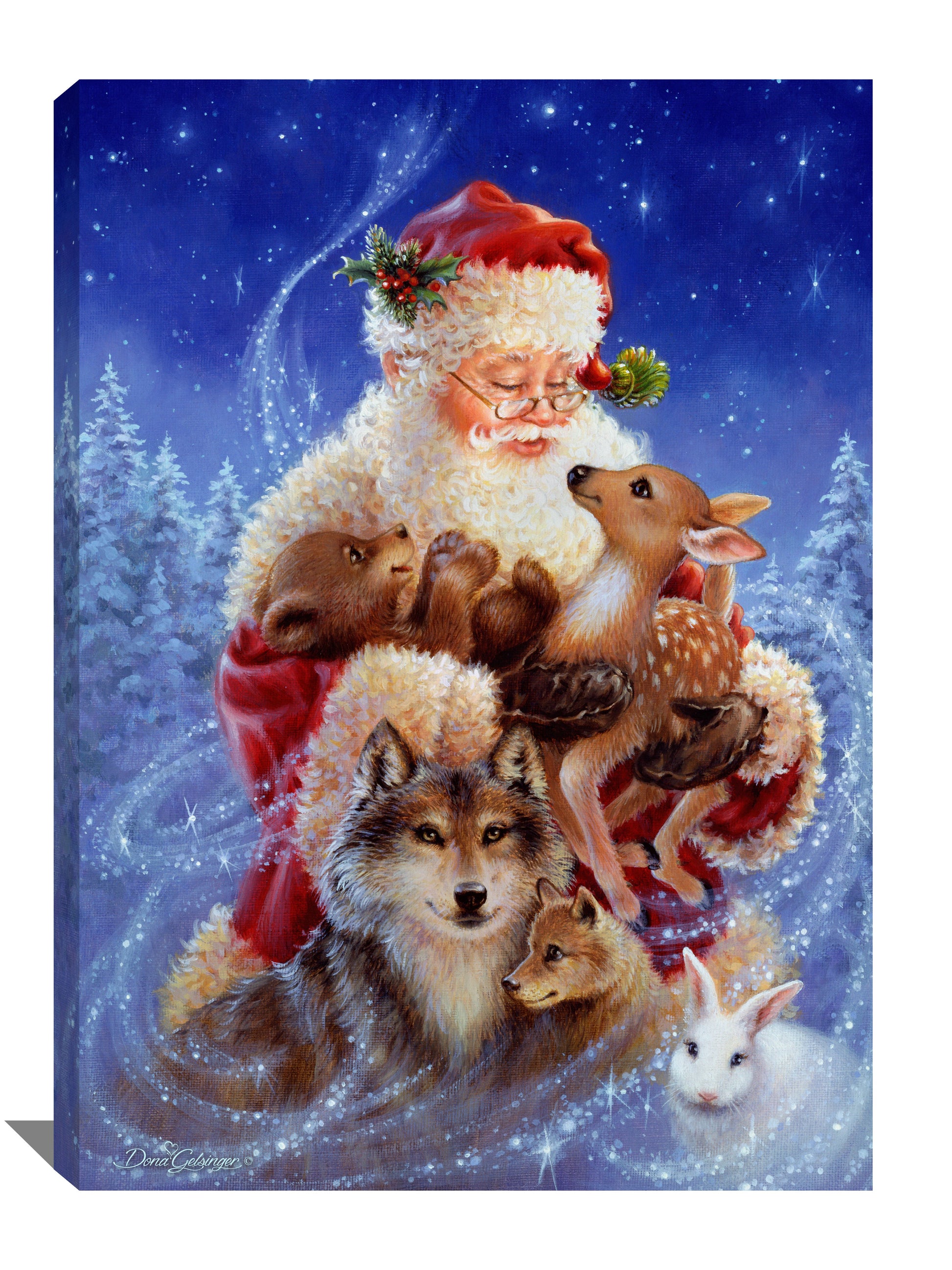 Santa's Little Friends Canvas Wall Art - Christian Wall Decor - Religious Gift