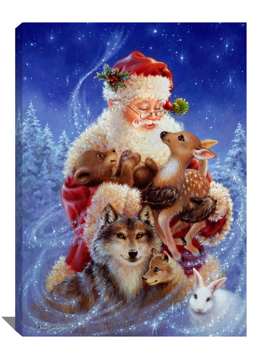 Santa's Little Friends Canvas Wall Art - Christian Wall Decor - Religious Gift