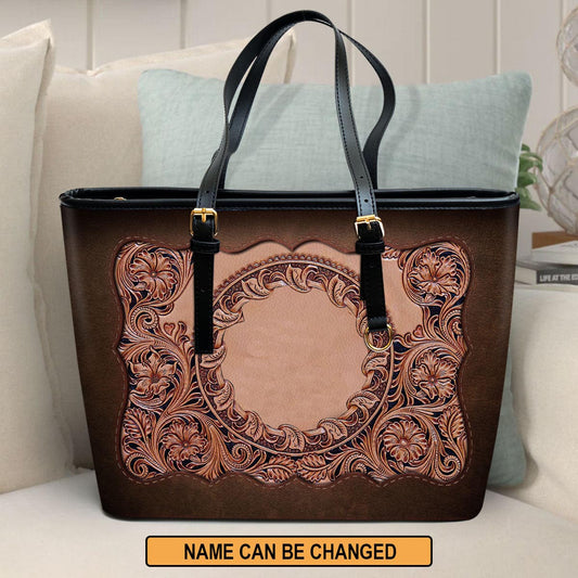 Saved By Grace Personalized Large Pu Leather Tote Bag For Women - Mom Gifts For Mothers Day
