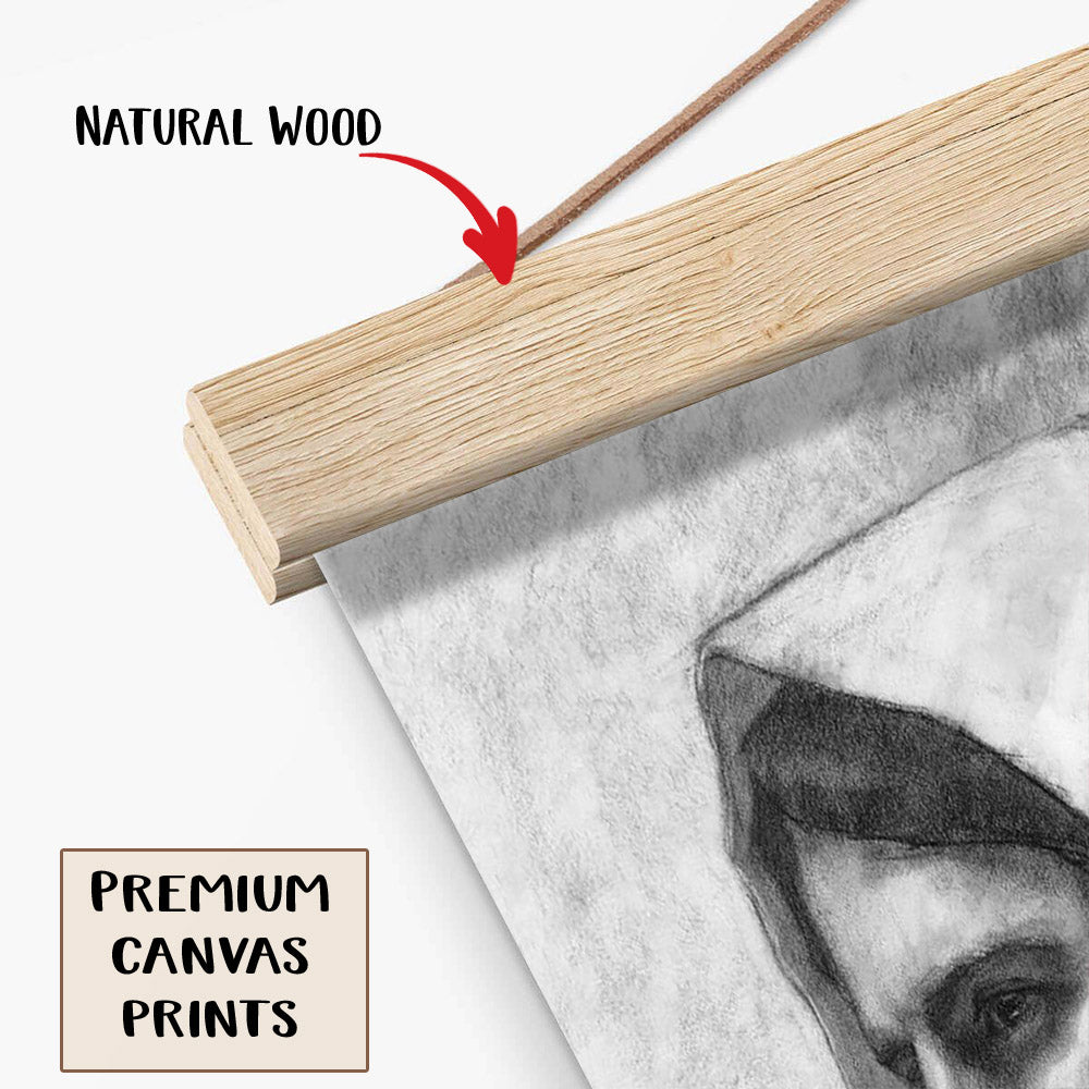 Savior Sketch Hanging Canvas Wall Art - Jesus Picture - Jesus Portrait Canvas - Religious Canvas