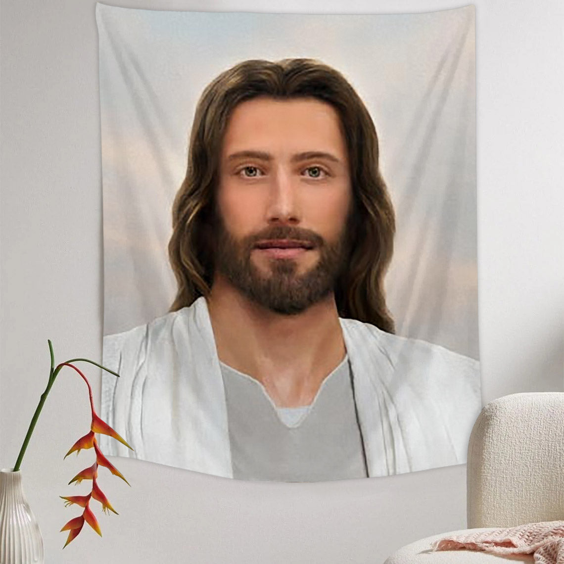 Savior and Friend Tapestry - Jesus Picture - Religious Tapestry - Christian Tapestry Wall Hangings