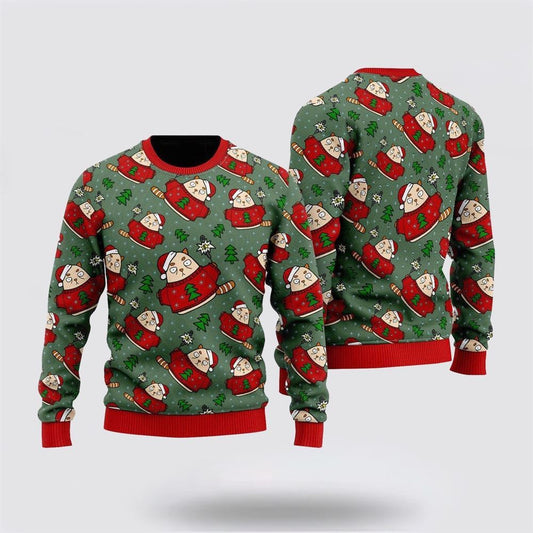 Scaredy Cat Light Up Xmas Pattern Ugly Christmas Sweater For Men And Women, Best Gift For Christmas, Christmas Fashion Winter