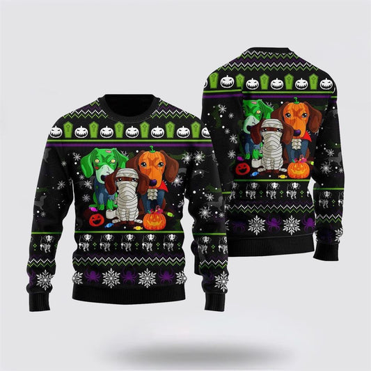 Scary Dachshund Zombie Ugly Christmas Sweater For Men And Women, Gift For Christmas, Best Winter Christmas Outfit