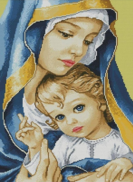 5D Diamond Painting of Mother Maria - DIY Full Round Cross Stitch & Rhinestones for Home Decor 8