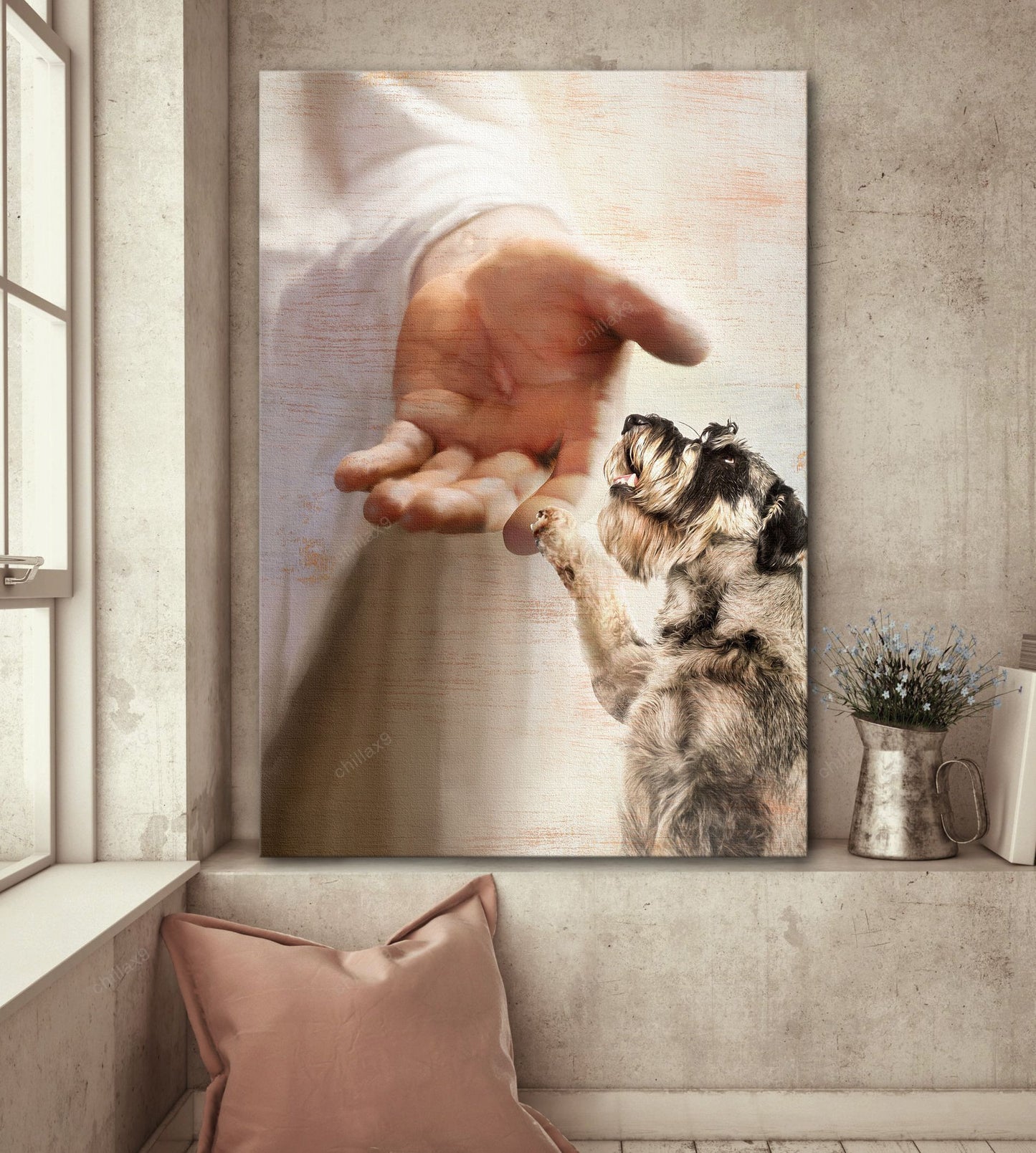 Schnauzer - Take My Hand Canvas - Canvas Decor Ideas