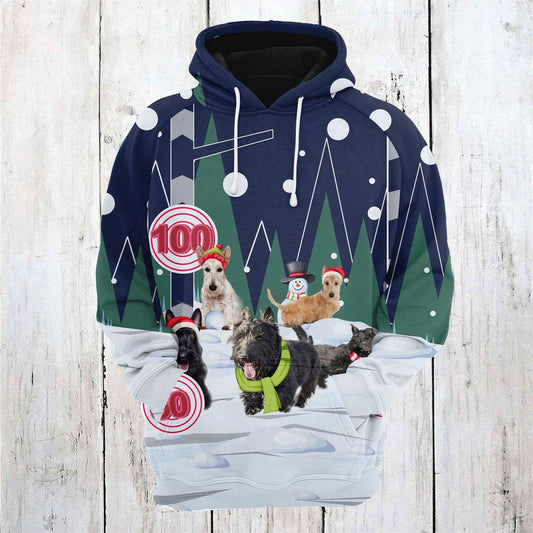 Scottish Terrier Playing Christmas All Over Print 3D Hoodie For Men And Women, Best Gift For Dog lovers, Best Outfit Christmas