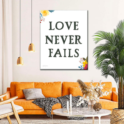 Scripture For Life Love Never Faith Wall Art Canvas - Canvas Religious Wall Art - Christian Wall Decor Living Room