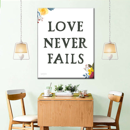 Scripture For Life Love Never Faith Wall Art Canvas - Canvas Religious Wall Art - Christian Wall Decor Living Room