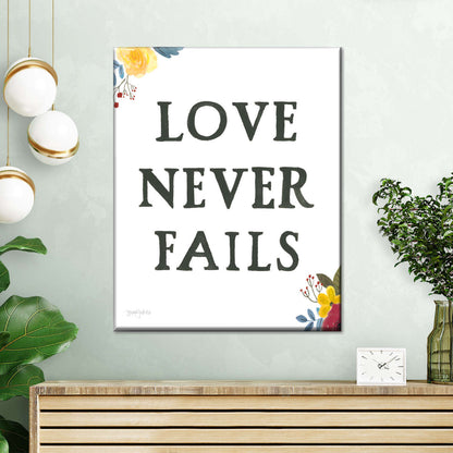 Scripture For Life Love Never Faith Wall Art Canvas - Canvas Religious Wall Art - Christian Wall Decor Living Room