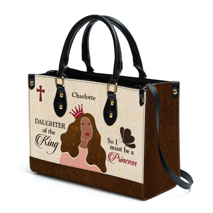 Scripture Gifts For Religious Women Personalized Leather Handbag With Handle Daughter Of The King
