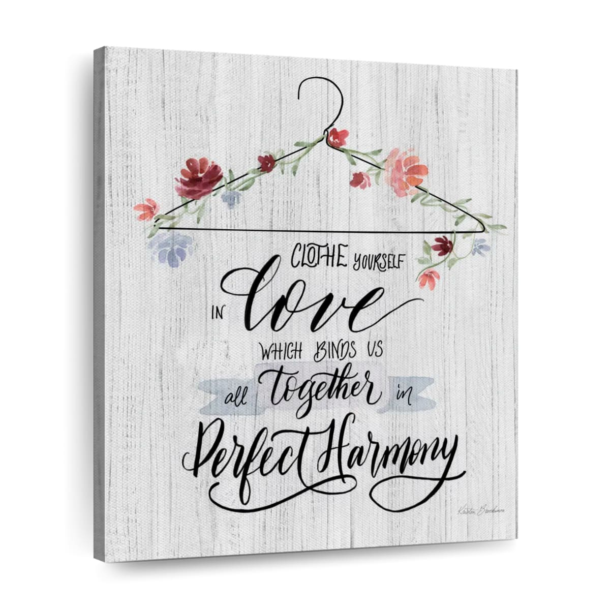 Scripture Hanger Clothe Yourself In Love Wall Art Canvas - Canvas Religious Wall Art - Christian Wall Decor Living Room