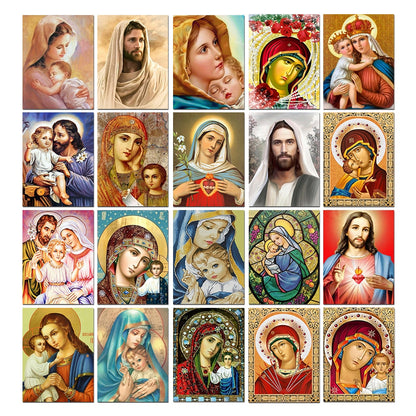 5D Diamond Painting Immaculate Heart of Mary - DIY Full Round Cross Stitch & Rhinestones for Home Decor