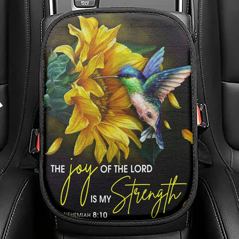 Sea Turtle Keep Moving Forward Seat Box Cover, Inspirational Car Center Console Cover, Christian Car Interior Accessories