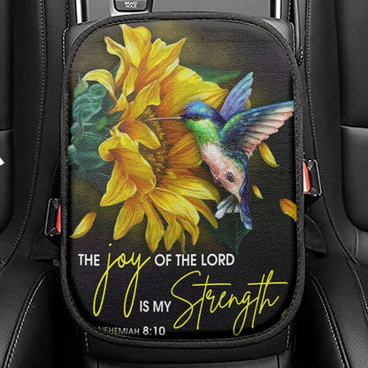 Sea Turtle Keep Moving Forward Seat Box Cover, Inspirational Car Center Console Cover, Christian Car Interior Accessories