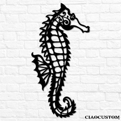 Seahorse Metal Sign - Decorative Metal Wall Art - Metal Signs Outdoor