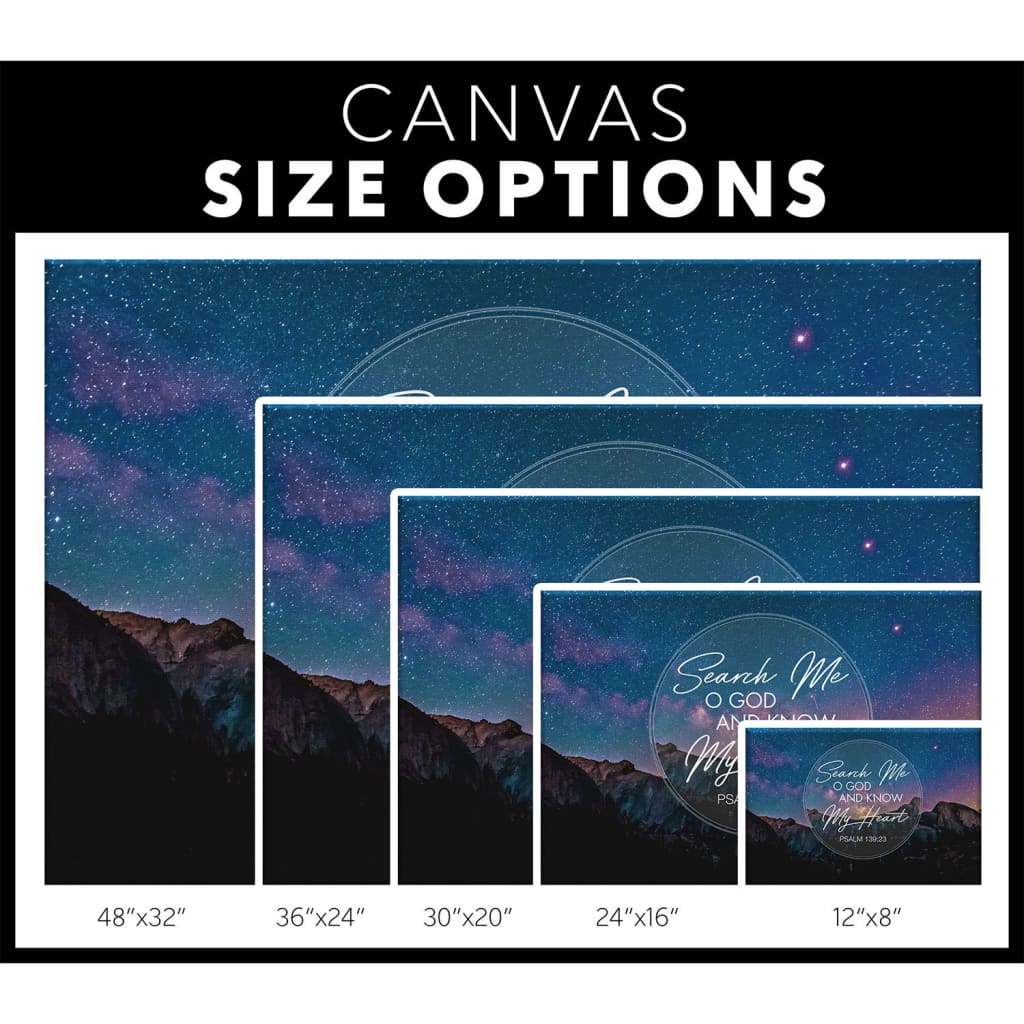 Search Me O God And Know My Heart Psalm 13923 Canvas Wall Art - Christian Canvas - Faith Canvas