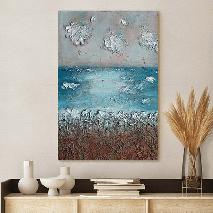 Seascape Greek Wall Sculpture Canvas - Canvas Wall Decor - Home Decor Living Room