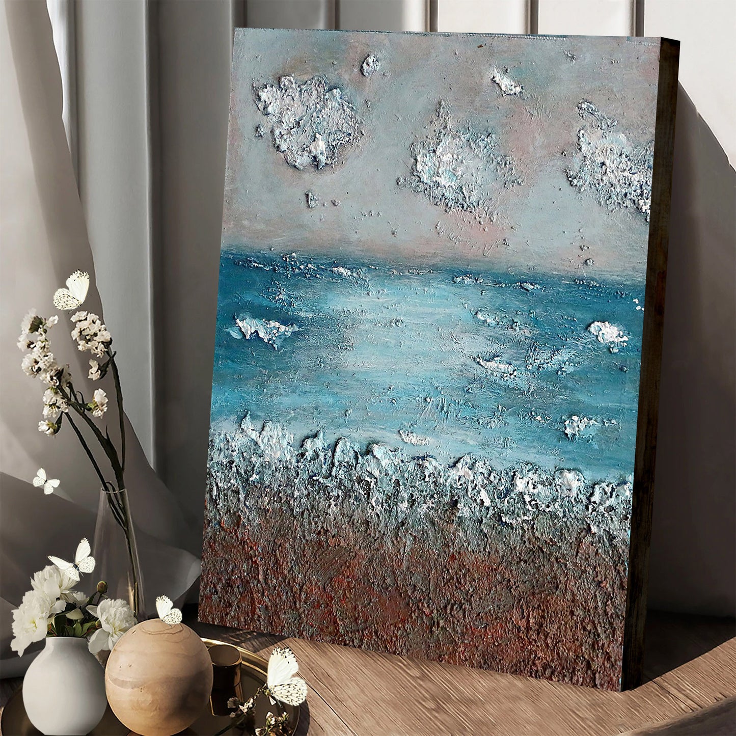 Seascape Greek Wall Sculpture Canvas - Canvas Wall Decor - Home Decor Living Room