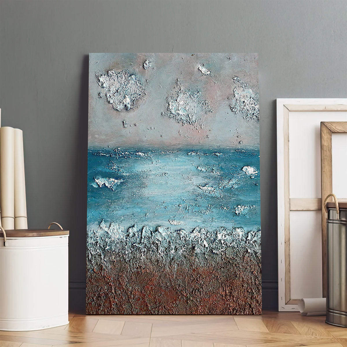 Seascape Greek Wall Sculpture Canvas - Canvas Wall Decor - Home Decor Living Room