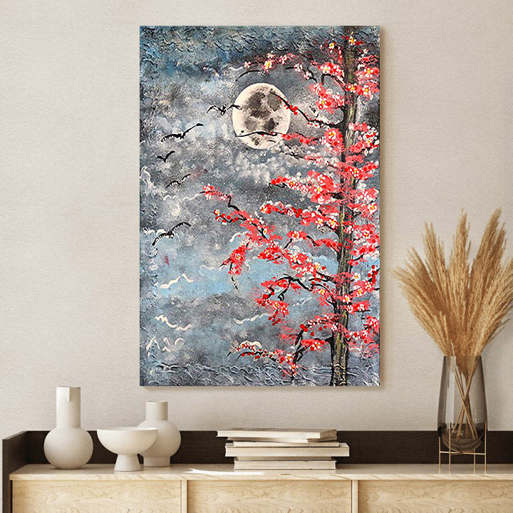 Seascape Moon Painting Canvas Wall Art - Canvas Wall Decor - Home Decor Living Room