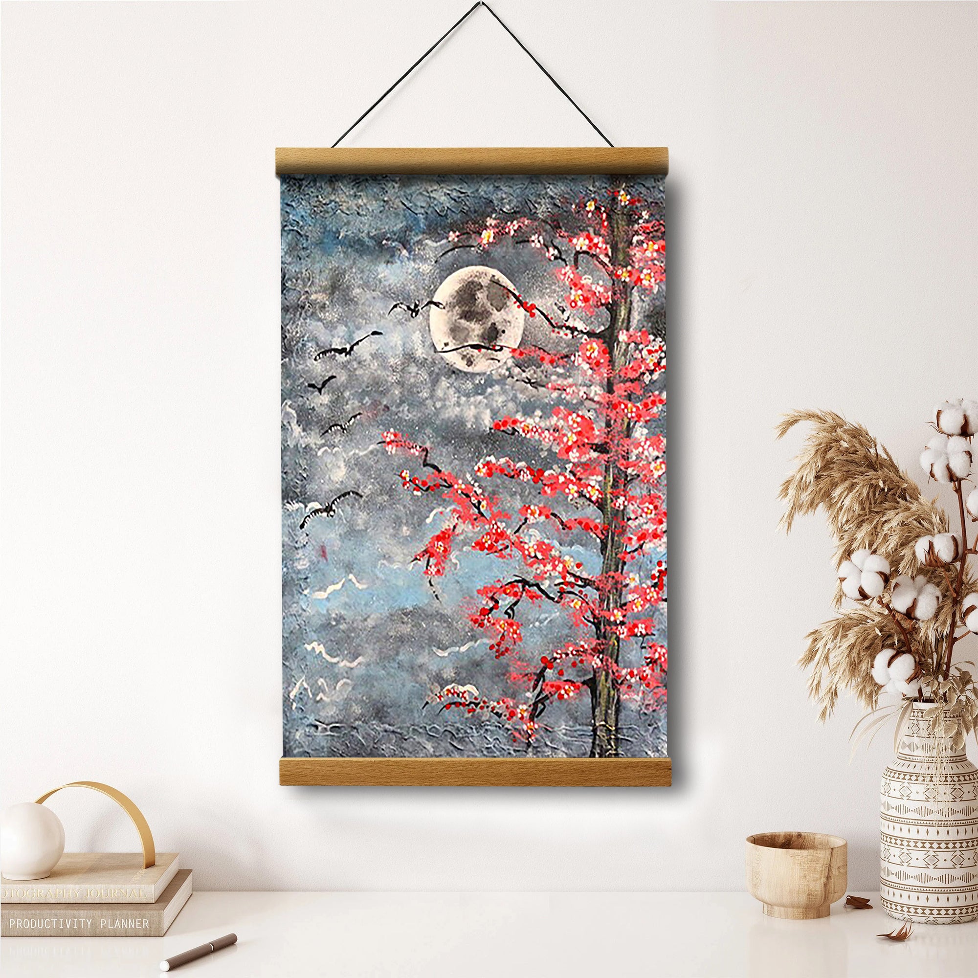 Seascape Moon Painting Hanging Canvas Wall Art - Canvas Wall Decor - Home Decor Living Room