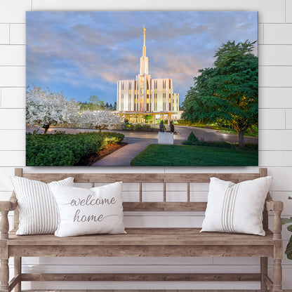 Seattle Temple Garden Path Canvas Wall Art - Jesus Christ Picture - Canvas Christian Wall Art