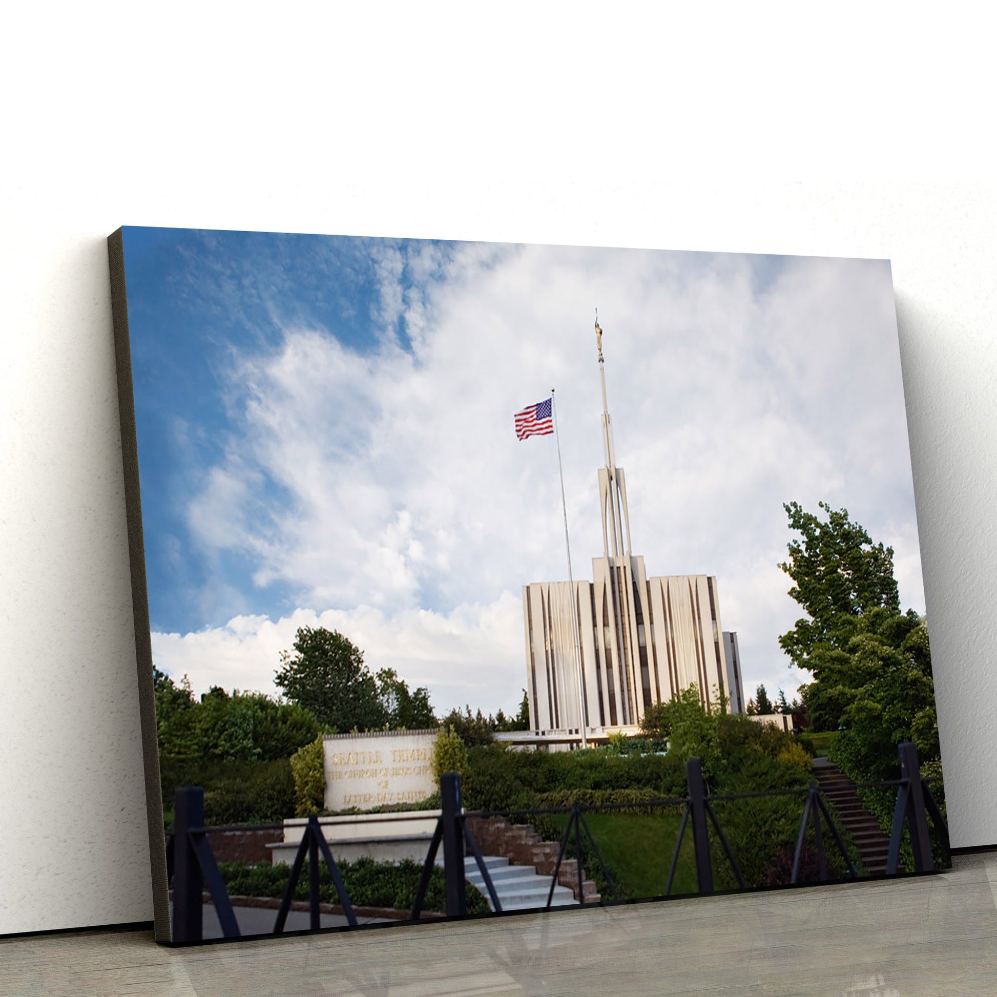 Seattle Temple Summer Canvas Wall Art - Jesus Christ Picture - Canvas Christian Wall Art