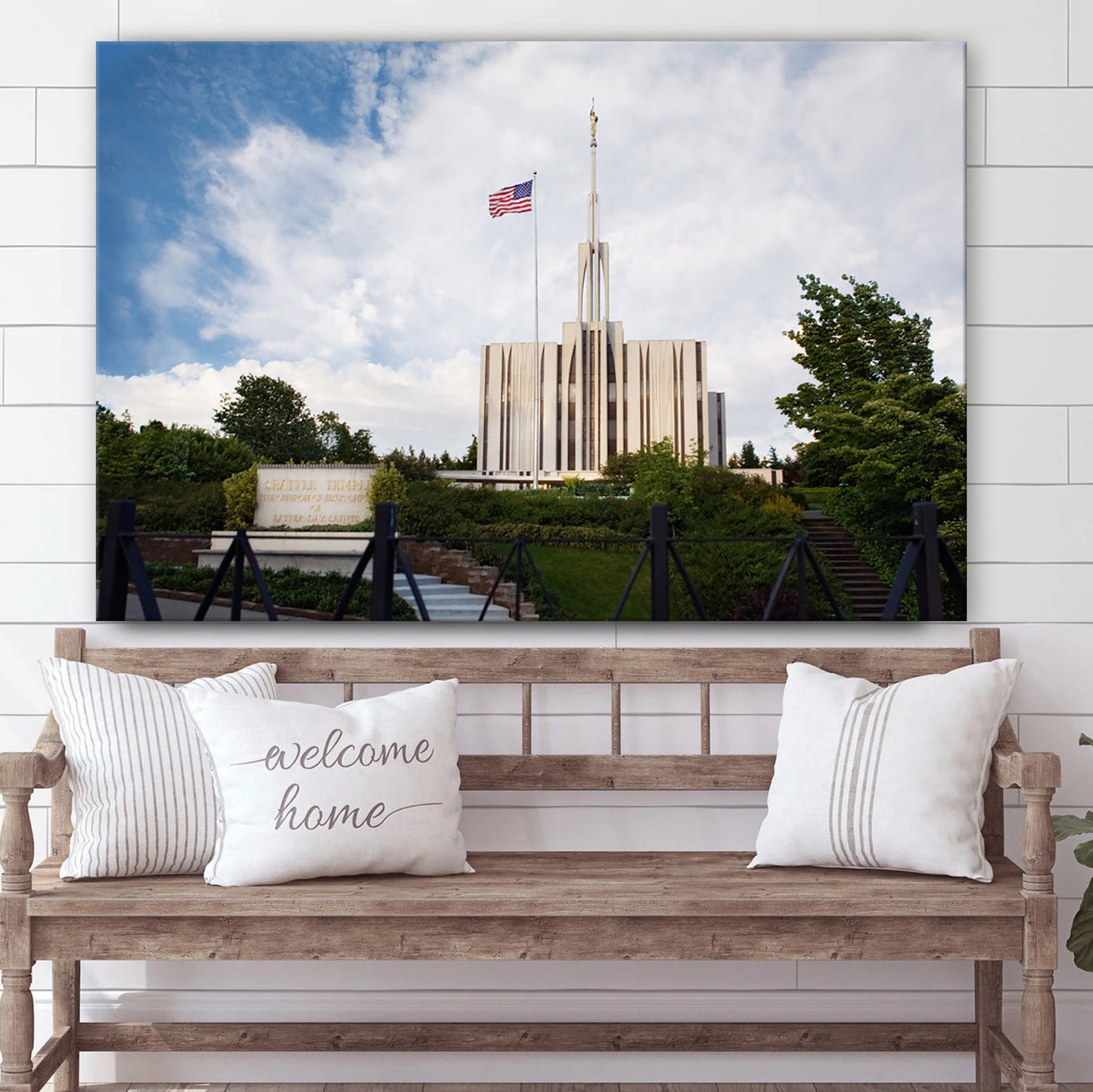 Seattle Temple Summer Canvas Wall Art - Jesus Christ Picture - Canvas Christian Wall Art