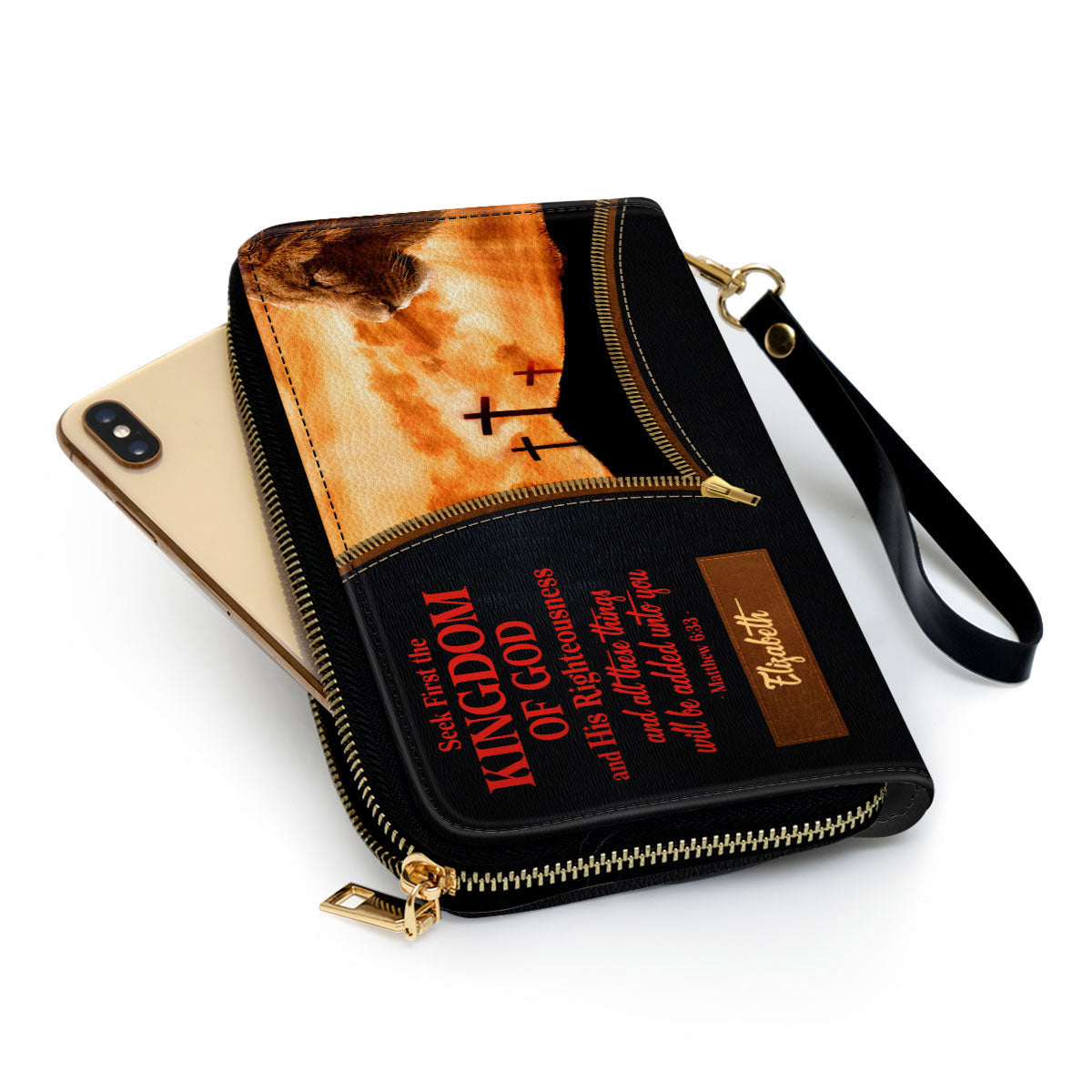 Seek First The Kingdom Of God And His Righteousness Clutch Purse For Women - Personalized Name - Christian Gifts For Women