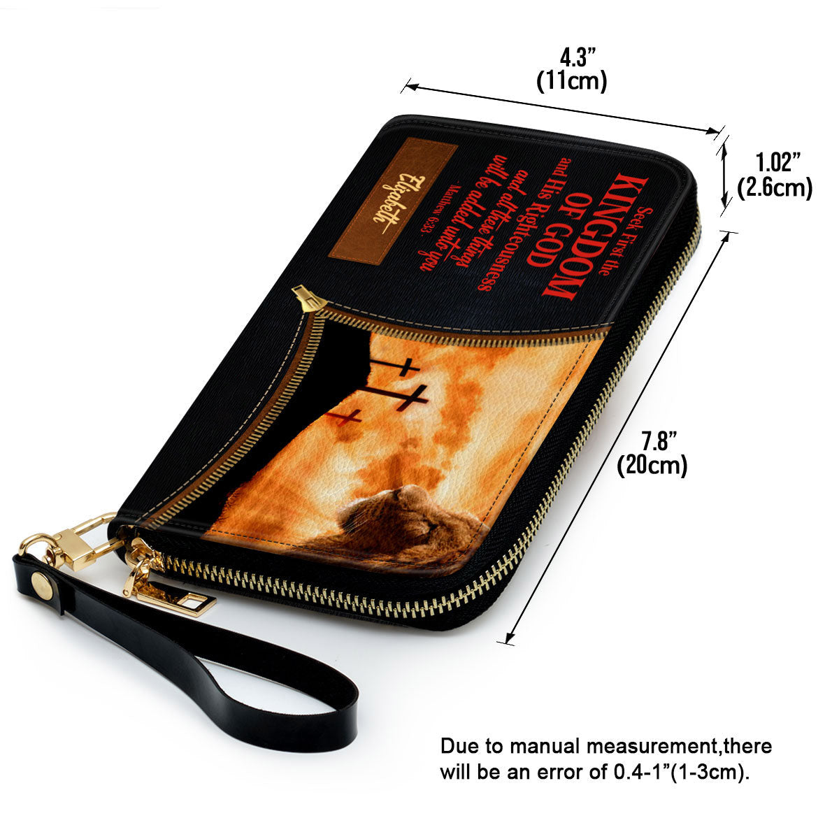 Seek First The Kingdom Of God And His Righteousness Clutch Purse For Women - Personalized Name - Christian Gifts For Women