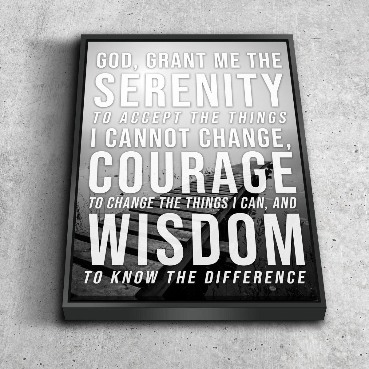 Serenity Prayer #10 'God Grant Me Serenity' Framed Canvas Wall Art