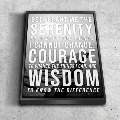 Serenity Prayer #10 'God Grant Me Serenity' Framed Canvas Wall Art